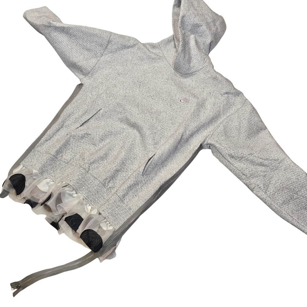 Gray Custom NIKE Hooded SWEATHIRT DRESS with Ruffle Hem
